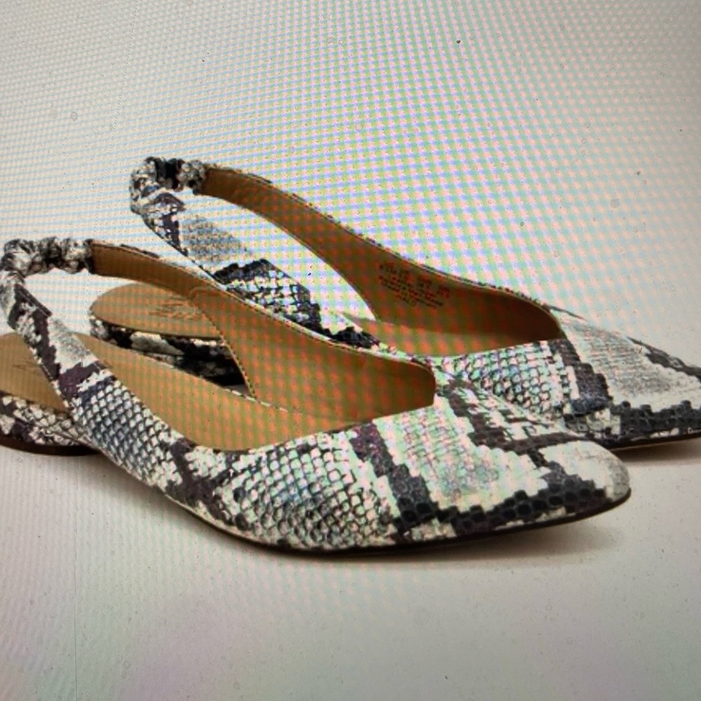 Naturalizer Snakeskin Print Slingback Flats 8.5W